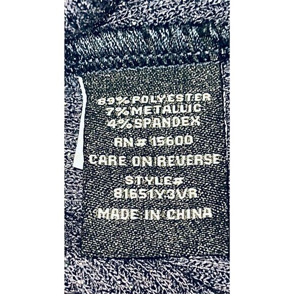 Violets & Roses Women’s S Metallic Long Sleeve Mock Neck Pullover Top in Night S - Picture 9 of 11